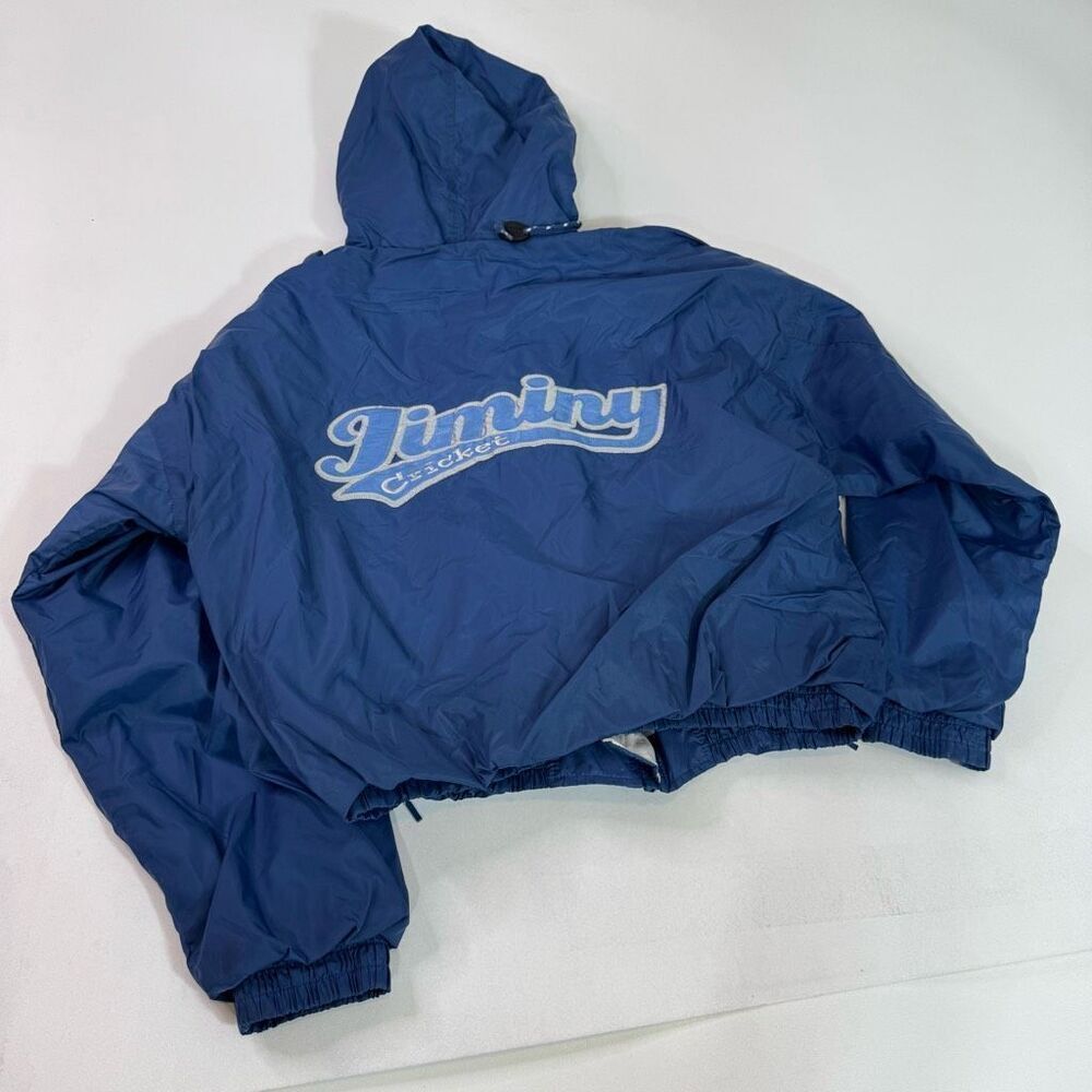 Vintage‎ Disney Jacket Womens Large Jiminy Cricket Blue Hooded Full Zip